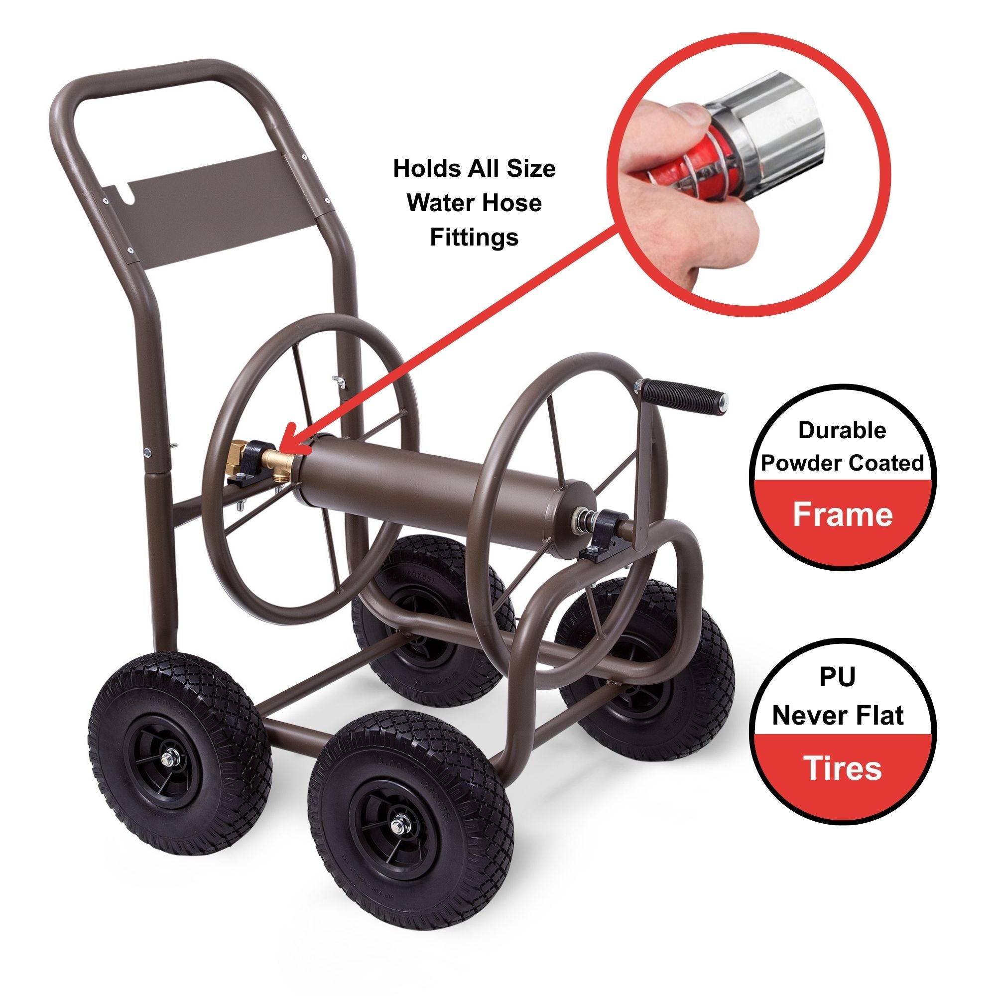 840 Four Wheel PU Hose Cart – Liberty Garden Products