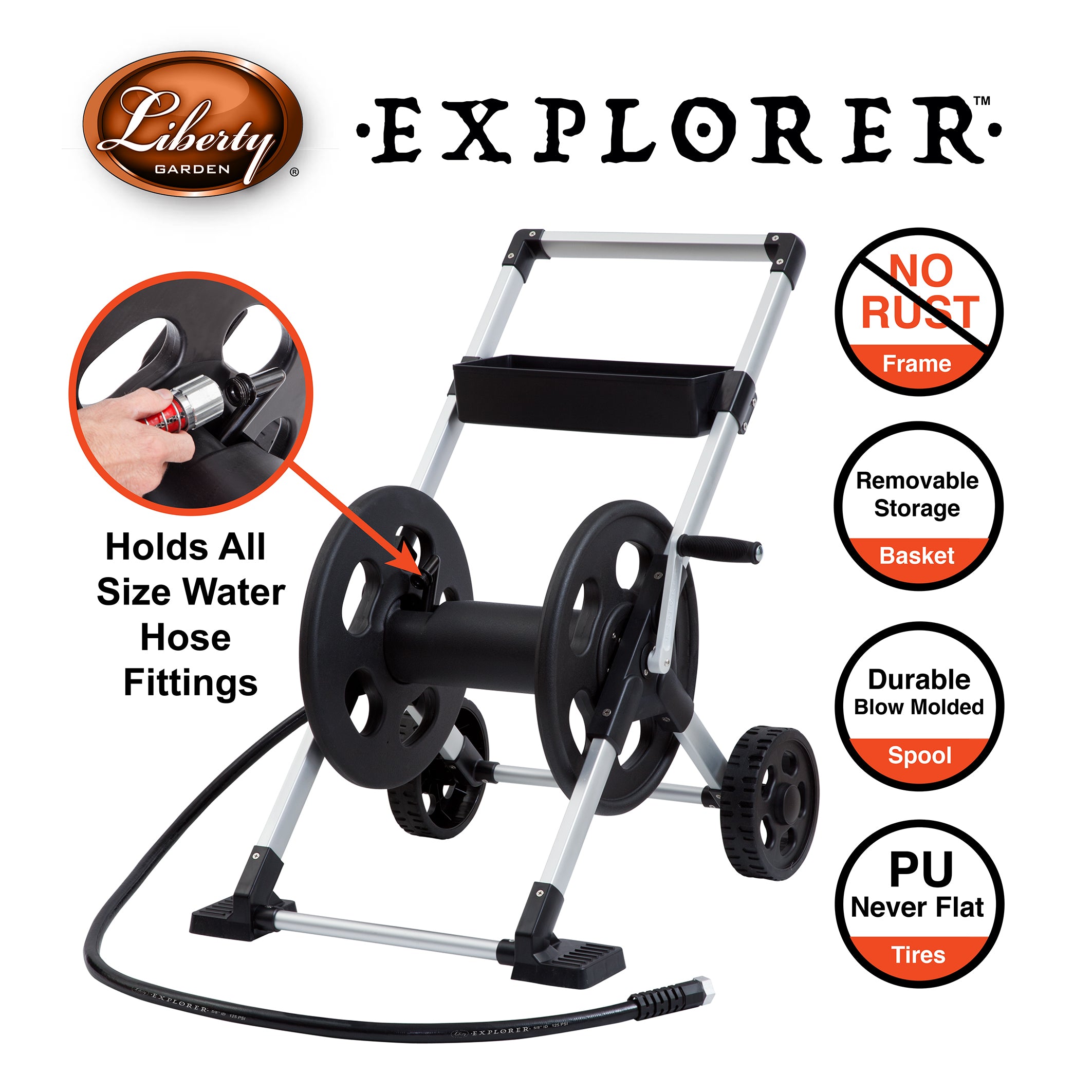 Tubo Di Ricambio Per Avvolgitubo Liberty Garden Products 702-2 - Gomma, 2,1 Metri, Nero