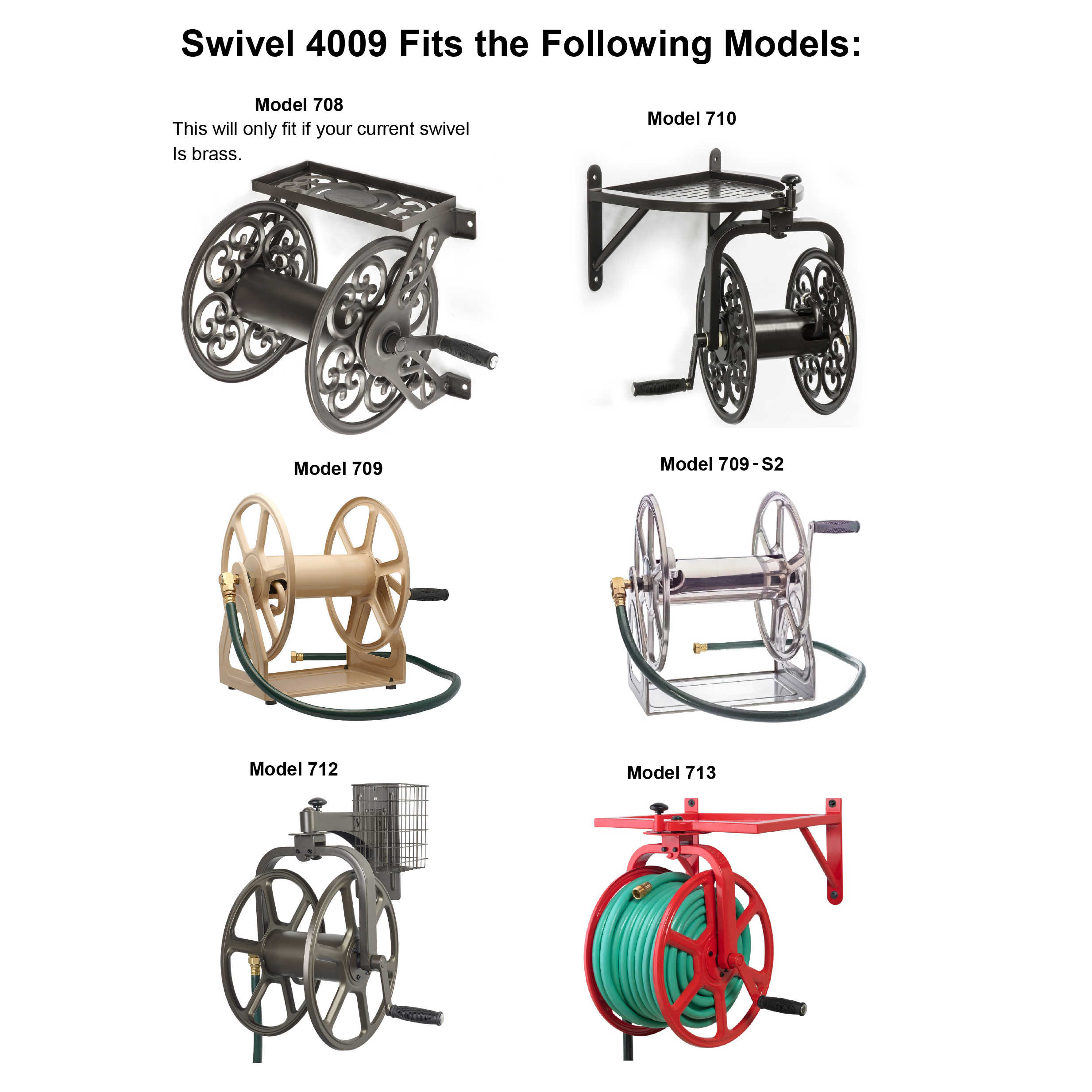 4009 Swivel fits Models 708, 709, 709-S2, 710, 712, and 713